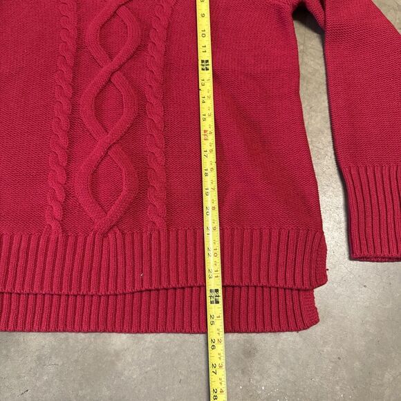 CHAPS Ralph Lauren Womens V-Neck Cotton Cable Knit Academia Sweater Fisherman - Picture 6 of 8